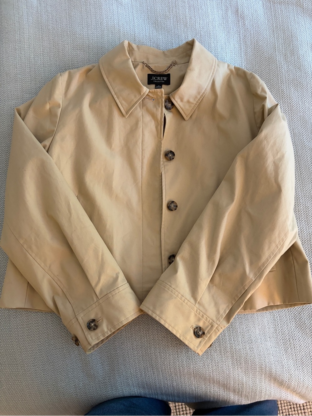 J. Crew Light Beige Cropped Trench Coat